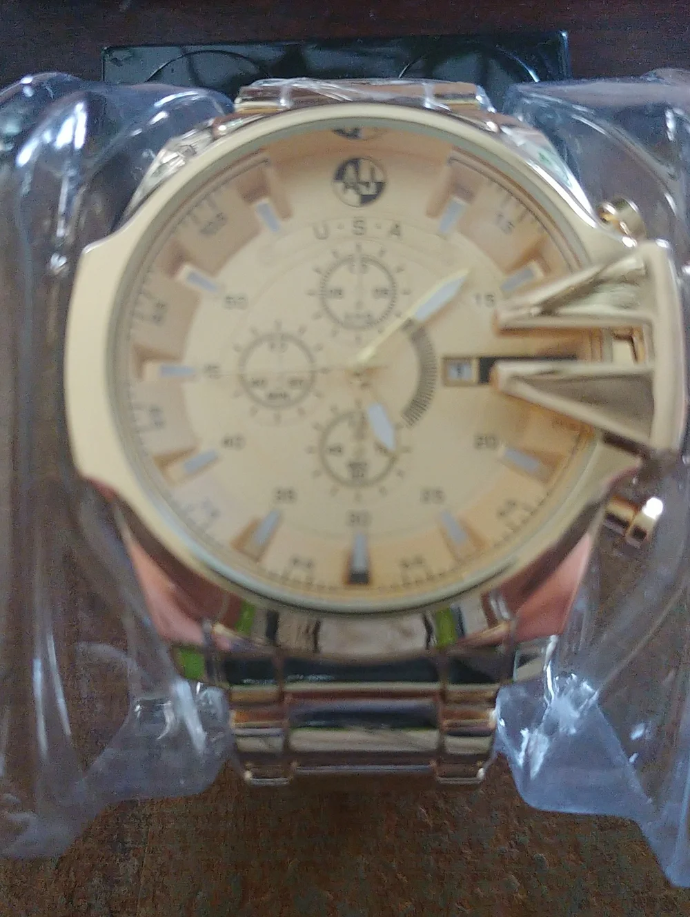 Gold-Tone Men's Chronograph Watch - USA Branding